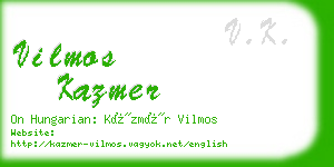 vilmos kazmer business card